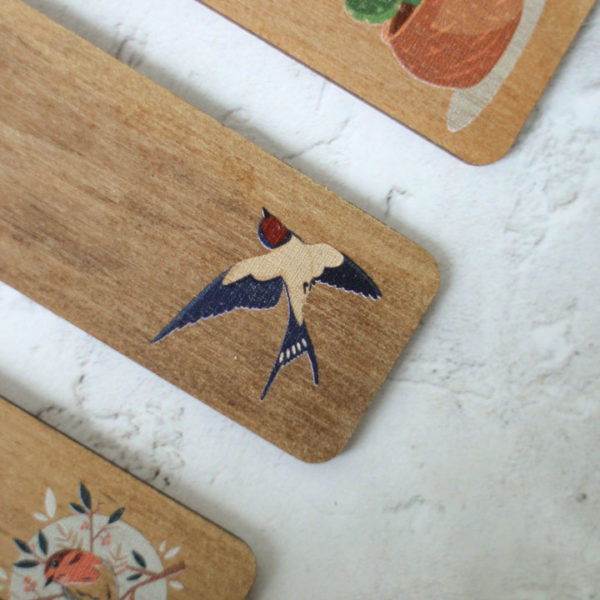 Personalised Bird and Plant Bookmark with Initials