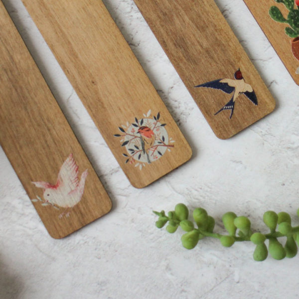 Personalised Bird and Plant Bookmark with Initials